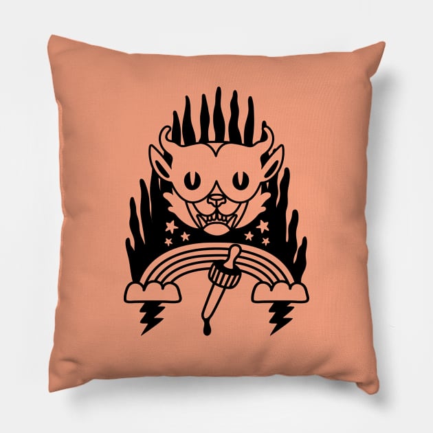 Trippy Dream Cat Pillow by Strymon Art