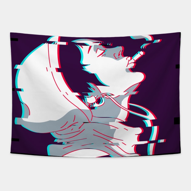 Heartless Edgy Anime Boy Vaporwave Aesthetic Weeb Tapestry by Alex21