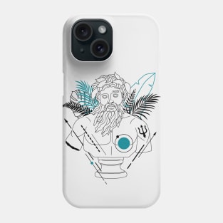 Funny Hipster Poseidon Greek God // Funny Greek Mythology Phone Case