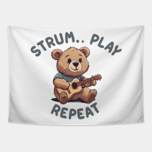 Guitarist Gift | guitar player | Bear Lover | Bear | guitar | play an instrument | Birthday gift guitar boy girl Tapestry