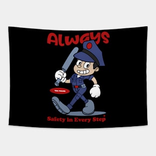 Cartoon Police Officer Tapestry