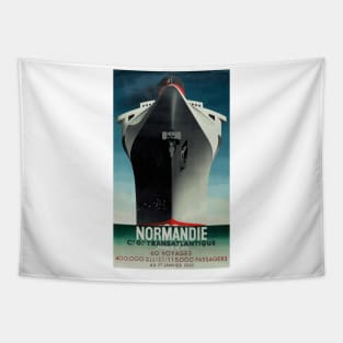 Normandie - French Ocean Liner - Iconic Art Deco Travel Poster Design by A M Cassandre Tapestry