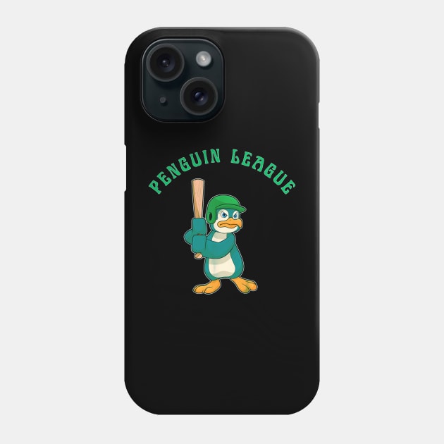 Penguin baseball league Phone Case by Dreamsbabe