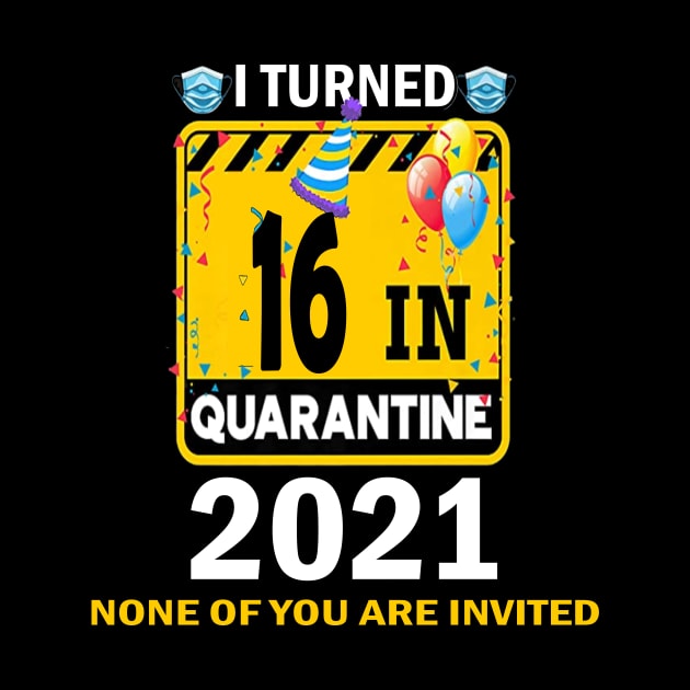 I Turned 16 In Quarantine 2021, 16 Years Old 16th Birthday Essential gift idea by flooky