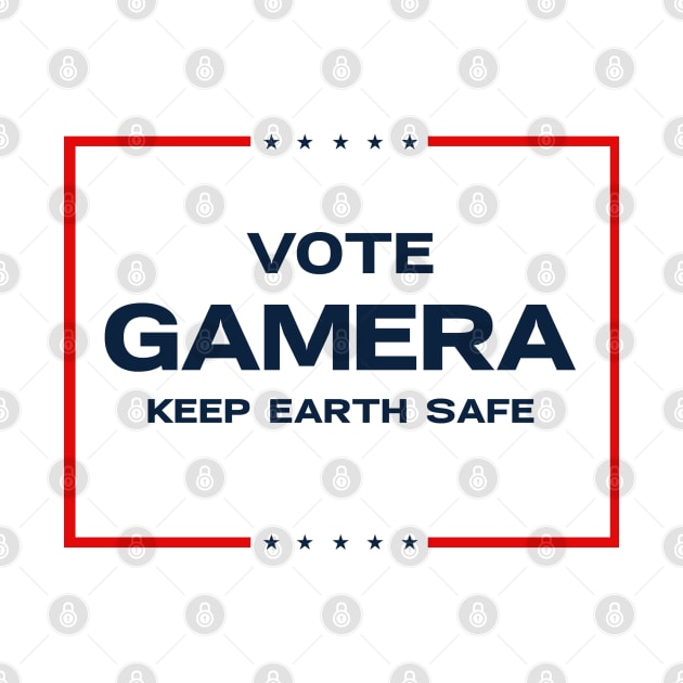 VOTE GAMERA - 2.0 (Front/back print 4 light tees) by KERZILLA