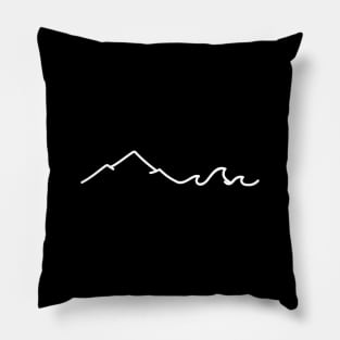 A Simple Art Of Mountain & Waves For Traveler & Explorer Pillow