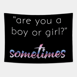 Bigender Pride Quote Meme Boy or Girl Dual Gender Tapestry