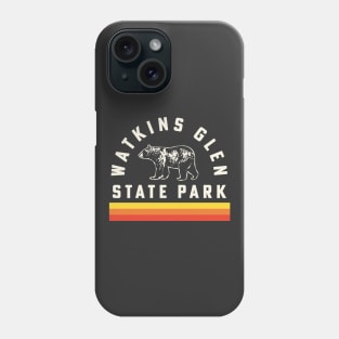 Watkins Glen State Park Souvenir Bear Retro Vintage Stripes Phone Case