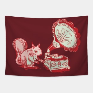 Squirrel Gramophone Tapestry