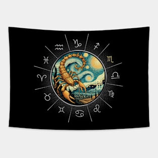 ZODIAC Scorpio - Astrological SCORPIO - SCORPIO - ZODIAC sign - Van Gogh style - 2 Tapestry