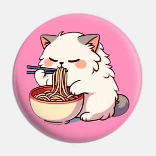 Ragdoll cat eating Noodles Pin