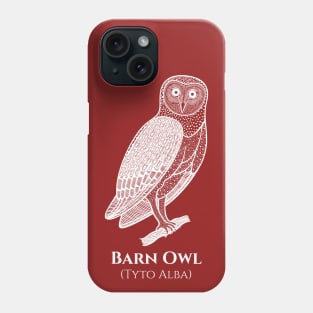 Barn Owl with Common and Scientific Names - bird lovers design Phone Case