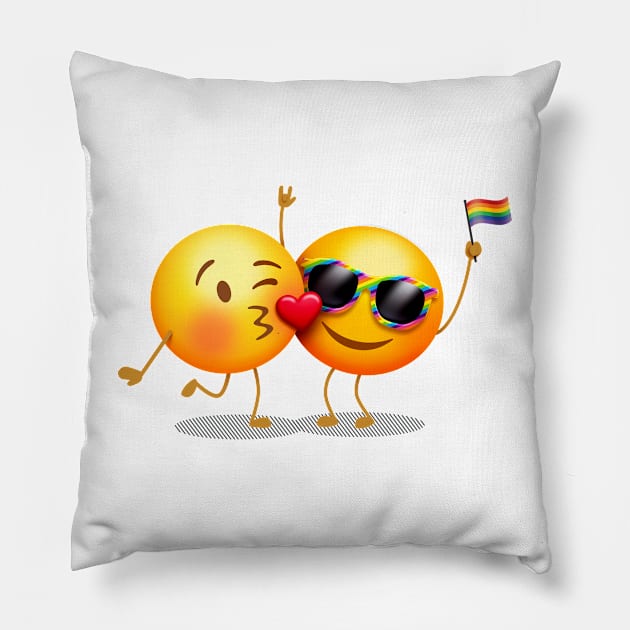 Rainbow Pride Emojis Pillow by 513KellySt