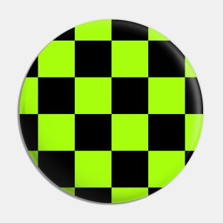 Checkered Square Seamless Pattern - Black & Yellow Green Pin