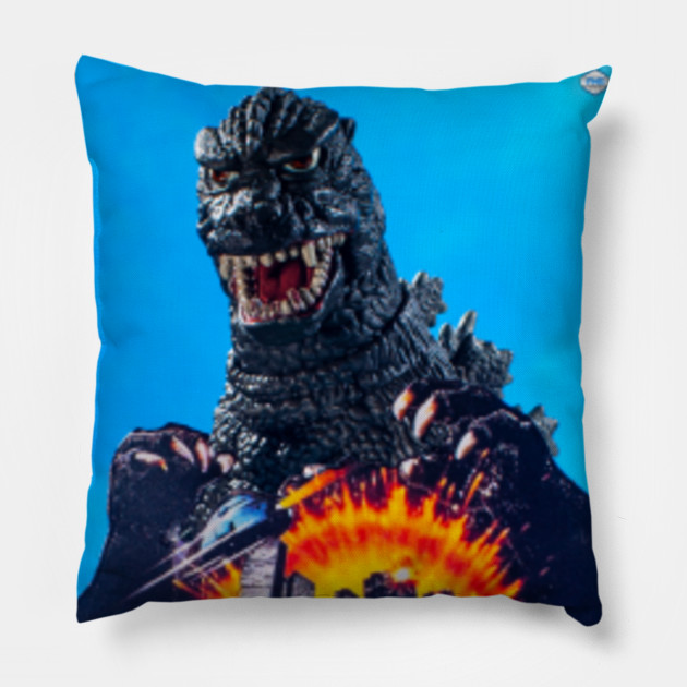 Godzilla 1985 Movie Poster Godzilla Pillow Teepublic
