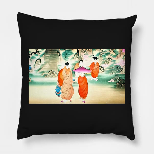 Traveling in Asia, motif 3 Pillow by Zamart20