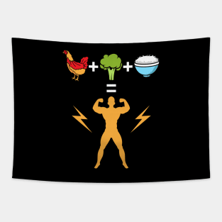 Chicken Broccoli and Rice = bodybuilder Tapestry