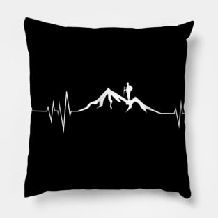 Heartbeat Mountain Climber Tshirt for Rock Climbing ,Hiking Pillow