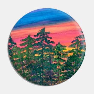 Evergreens At Sunset Pin