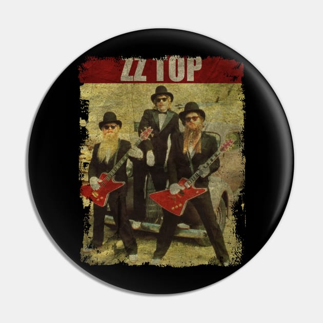 TEXTURE ART-ZZ Top - RETRO STYLE 1 Pin by ZiziVintage