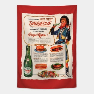 60s vintage ginger upper beer burger Tapestry