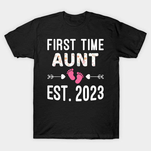 First Time Aunt Est 2023, Cute Baby Feet Design Gift For Pregnancy ...