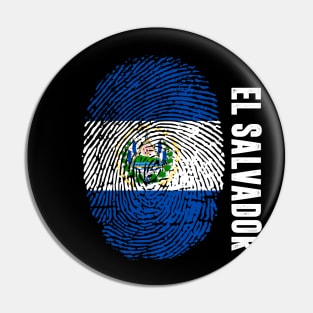 El Salvador Flag Fingerprint My Story DNA Salvadorian Pin