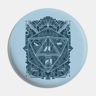 D20 deco blue Pin