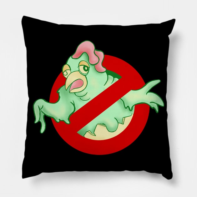 No Clucks To Give Pillow by Axton Kahler Art
