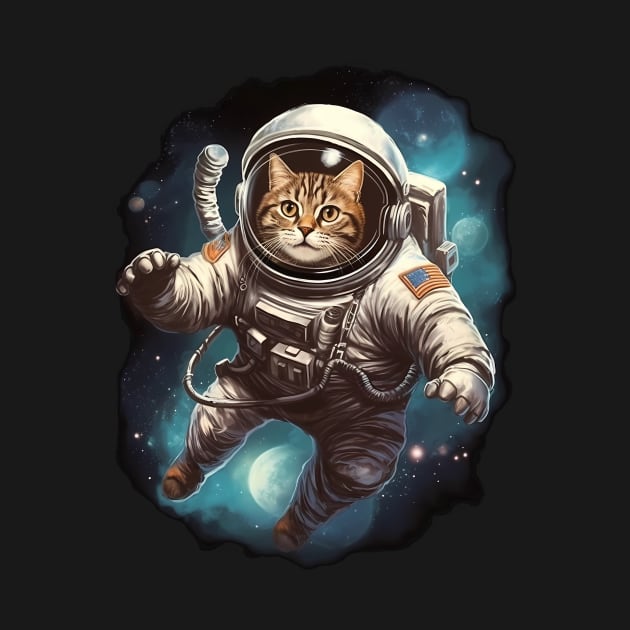 Astronaut Cat In Outter Space by Purrestrialco