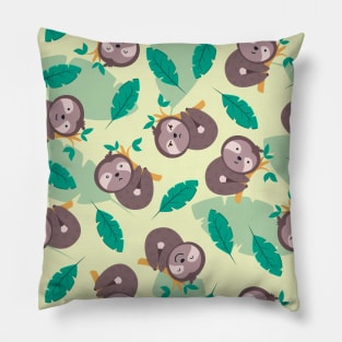 Cute sloths pattern, Funny sloth pattern, Sloths are cute Pillow