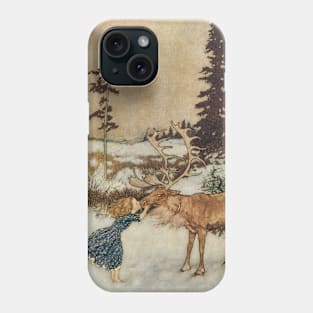 Vintage Fairy Tale, Gerda and the Reindeer by Edmund Dulac Phone Case