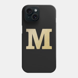 The Letter M Gold Sparkly Design Phone Case