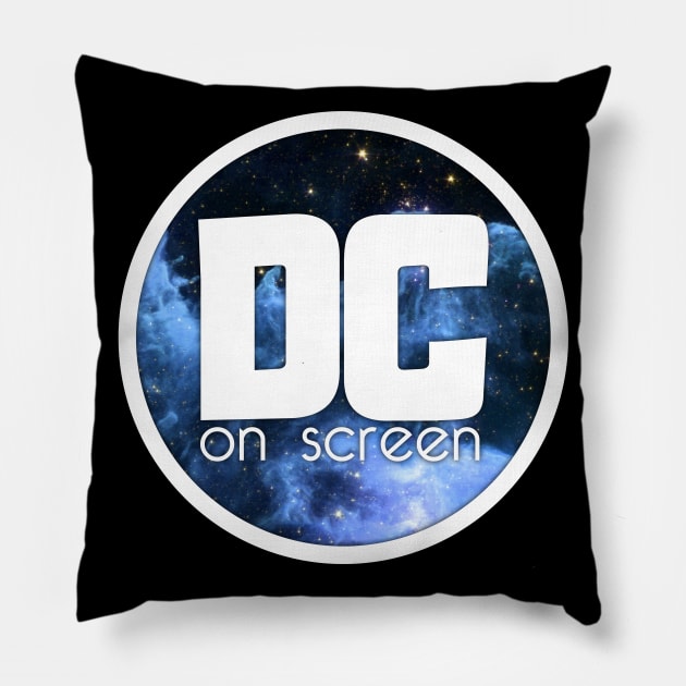 DC on SCREEN Podcast Logo (Blue Nebula Circle) Pillow by DC on SCREEN