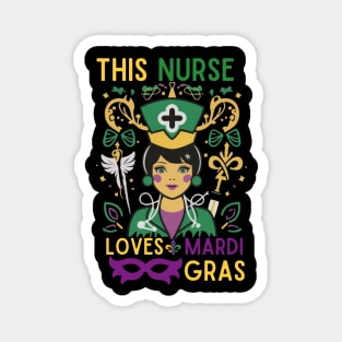 Mardi Gras Nurse This Nurse Loves Funny Mardi Gras Magnet