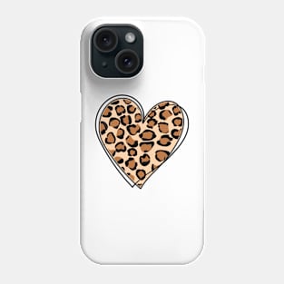 Leopard pattern  heart Phone Case