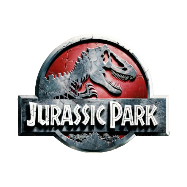 Jurassic Park stone engraved logo by byNIKA