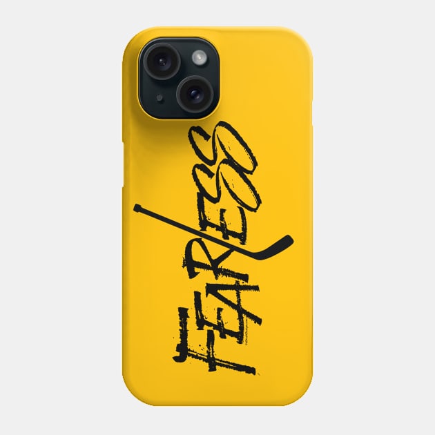 Fearless - no fear hockey saying Phone Case by eBrushDesign