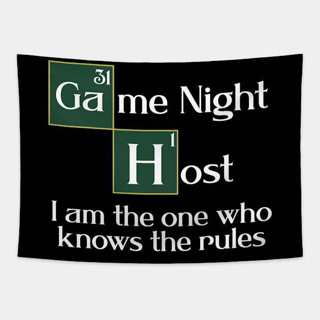 Funny Family Board Night  Game Host Tapestry by Emmi Fox Designs