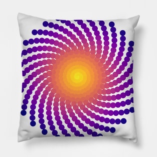Sun Spiral Plasma Galaxy | Dark Sunset Yellow Red Blue Pillow