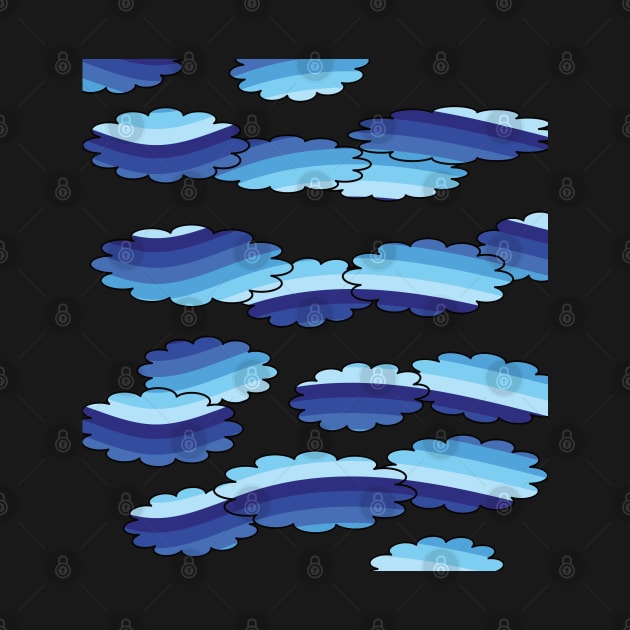 Blue wavy clouds - relaxing fun design by The Creative Clownfish