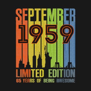 September 1959 65 Years Of Being Awesome Limited Edition T-Shirt