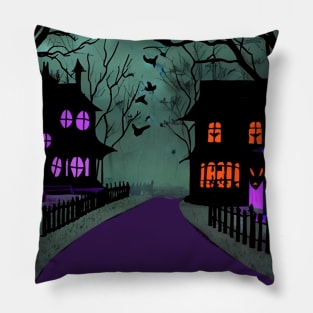 Nightmare in Spooky Town Pillow