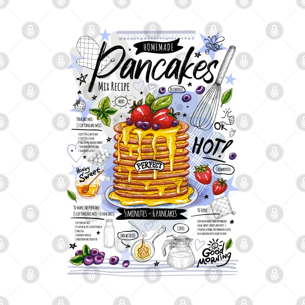 Pancakes recipe with you forever sweet food poster print by Iraida Bearlala