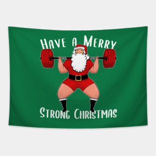 Squat Santa Training Squats with Santa for Lifting lovers Gym design Tapestry