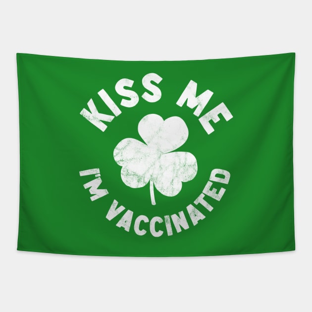 Kiss me I'm vaccinated Tapestry by thedesigngarden