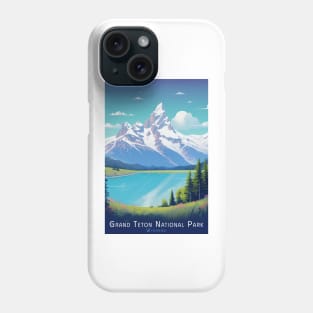 Grand Teton National Park Travel Poster Phone Case