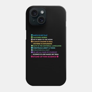 Earth Is Not Flat Vaccines Work Science Teacher Nerd Geek Phone Case