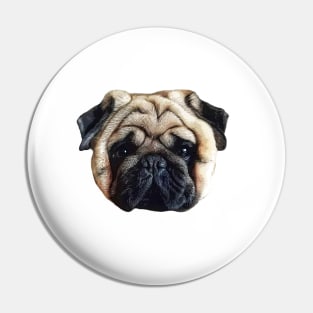 Pug Squishy Cute Dog Face Pin