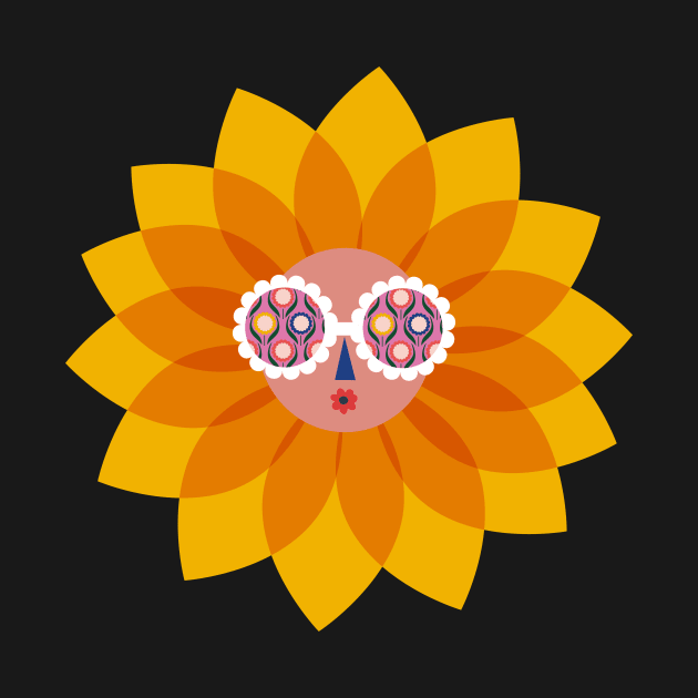 Cute summer sun design sunglasses on the beach by sugarcloudlb-studio